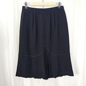 Vintage Zelda Elegant Black Pleated Seamed Skirt Size 10